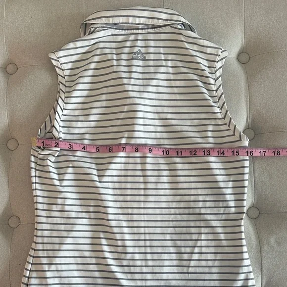 Adidas Sleeveless Striped Polo Golf Tank - Picture 7 of 10